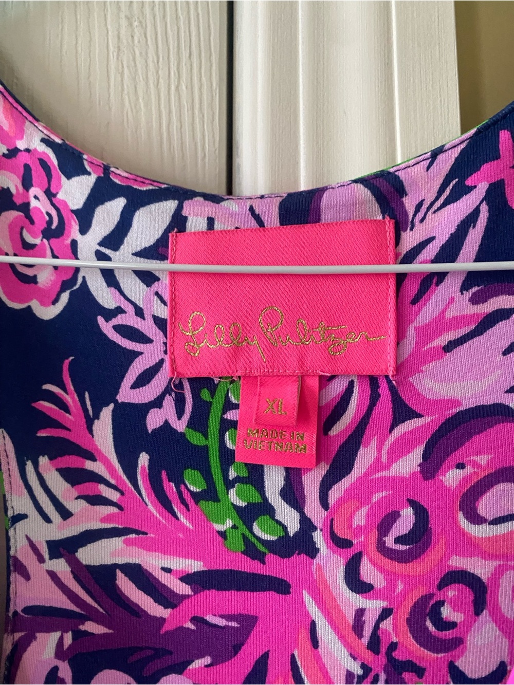 Lilly Pulitzer Navy Maxi Dress with Pink and Green Floral Print - Picture 2 of 2